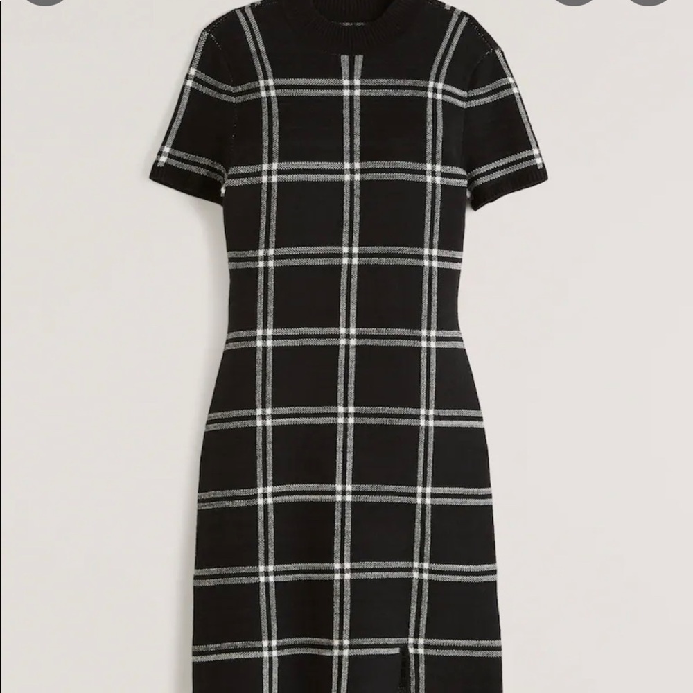 Mock neck sweater mini dress